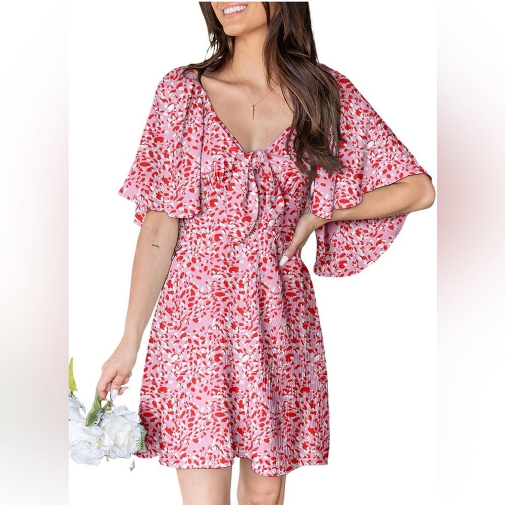Chic Pink Floral Mini Dress